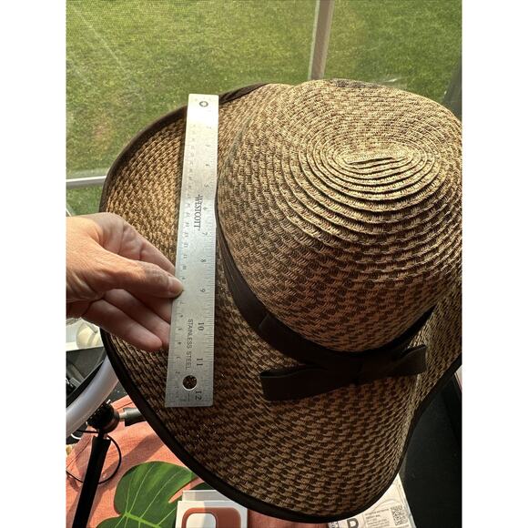Obagi Medical Wide Brimmed Beige Brown Tweed Sun Hat One Size SPF main image 4